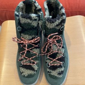 Shearling Camo Suede Boots